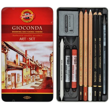 Набор художественный Koh-i-Noor Gioconda 8890, 10 предметов, металлическая упаковка