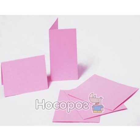 Набір заготовок для листівок 5шт, 10,5х21см, №6, блідо-рожевий, 220г/м2, Margo