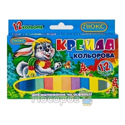Мел цветной асфальт Люкс колор 12 кол КЛЭ - 1512