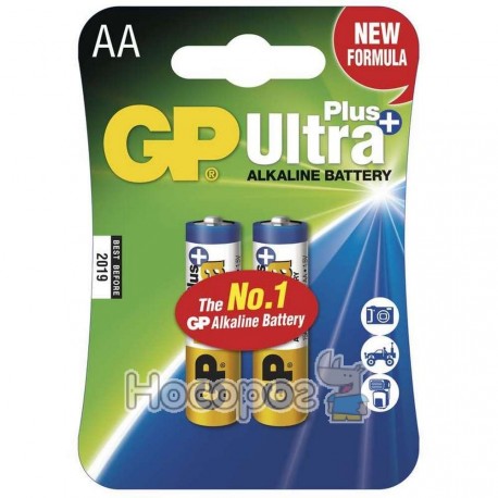 Батарейки пальчик лужна АА GP Ultra Plus+ 15AUP-2UЕ2 