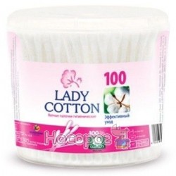 Ватные палочки Lady Cotton в пластиковой упаковке 100 шт (4823071607581)