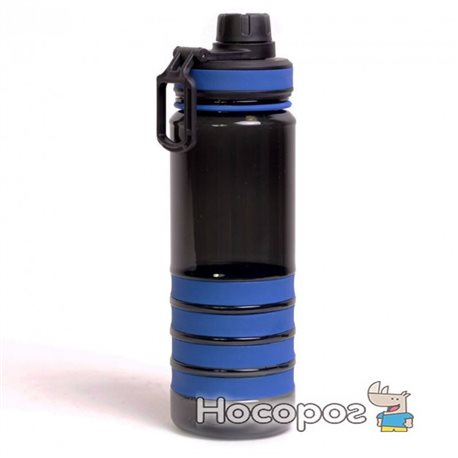 Спортивна пляшка для води Kamille 750 мл Чорний / Синій (KM-2302)