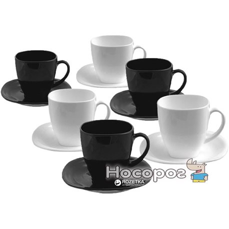 Чайный cервиз Luminarc Carine Black/White из 12 предметов (D2371)