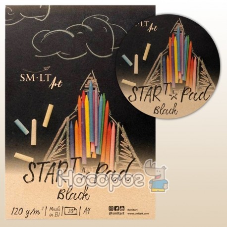Склейка для рисунка STAR T А4 SMILTAINIS чорная бумага
