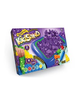Набір креативної творчості "Кінетичний пісок"KidSand" 1600г+пісочниця укр. (5) KS-02-01U