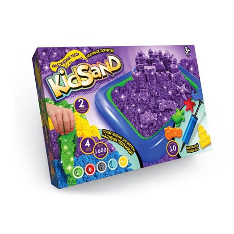 Набір креативної творчості "Кінетичний пісок"KidSand" 1600г+пісочниця укр. (5) KS-02-01U