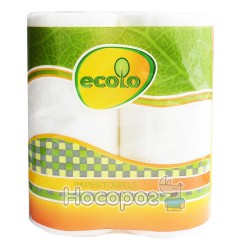 Паперові рушники Ecolo 45 відриву 2 шари 2 рулони Білі (4820023747210)