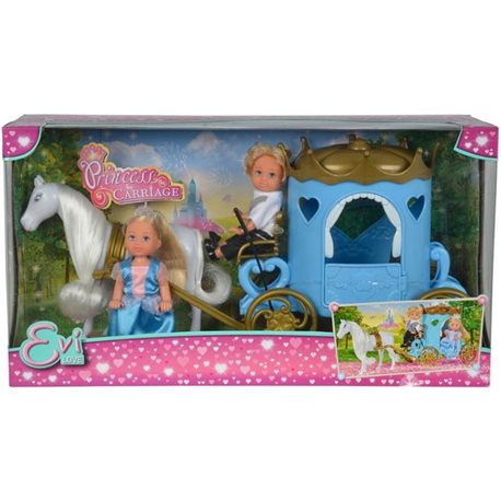  Ляльковий набір Еві та Тіммі "Карета принцеси" з конем, 3+