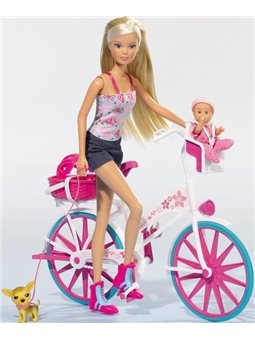 Кукольный набор Штеффи с малышом на велосипеде, 3