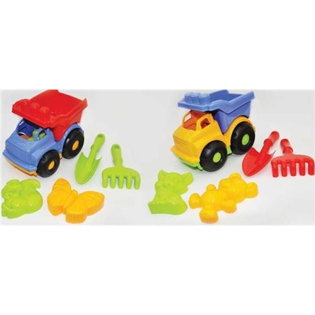  Дитячий набір іграшок «Будівельник»: машина , лопатка, граблі, дві паски великі, 2 види, 3+