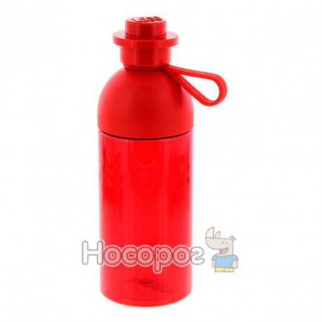 Бутылка для воды ярко-красная, полупрозрачная, объемом - 0.5л