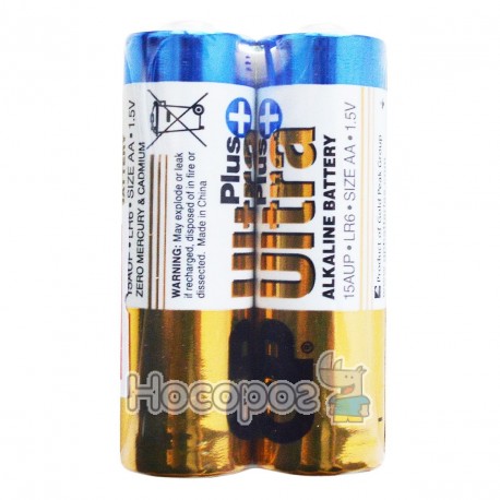 Батарейки АА GP Ultra Plus alkaline battery R6 1.5V 15AUPHM-2S2 пальчик лужна (2/40)