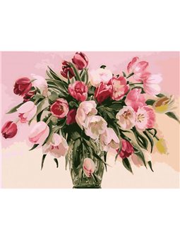 Картина по номерам Тюльпаны в вазе КНО1072