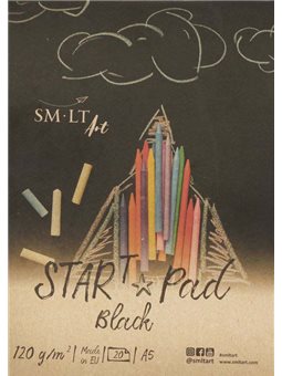 Склейка для рисунке STAR T А5, 120г/м2, 20л, черная бумага, SMILTAINIS 5PS-20/BLACK