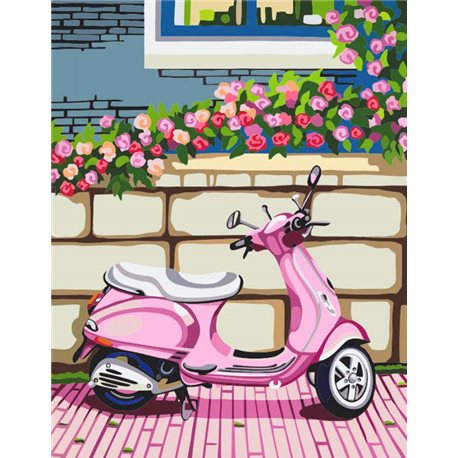 Набор, акриловая живопись по номерам, "Розовый мопед", ROSA START N0001380