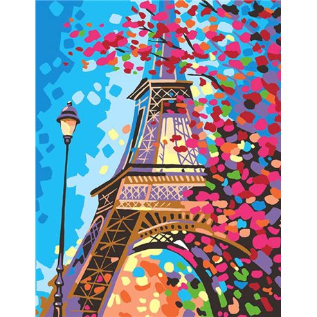 Набор-стандарт, акриловая живопись по номерам, "Весна в Париже", ROSA START N0001369