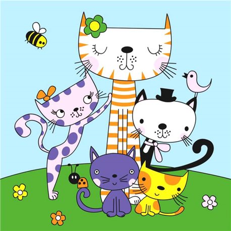 Набор, разрисовка по номерам «Котики», ROSA KIDS N0000228