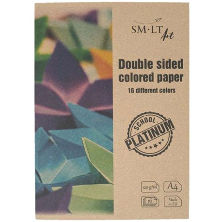 Цветная бумага (двусторонняя) Platinum А4, 150/м2, 16л, SMILTAINIS 2SP-P16/P