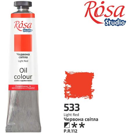 Фарба олійна, Червона світла, 60мл, ROSA Studio 326533