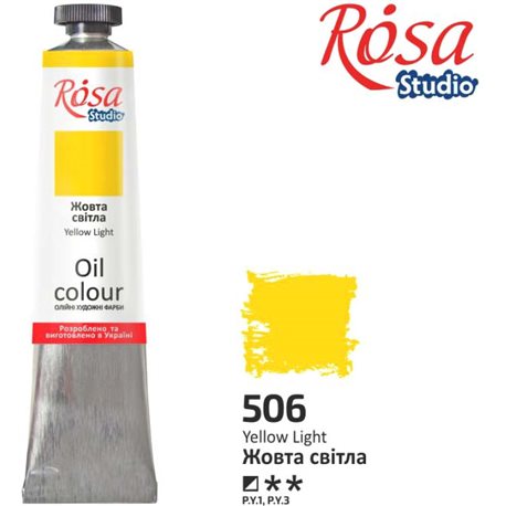 Фарба олійна, Жовта світла, 60мл, ROSA Studio 326506