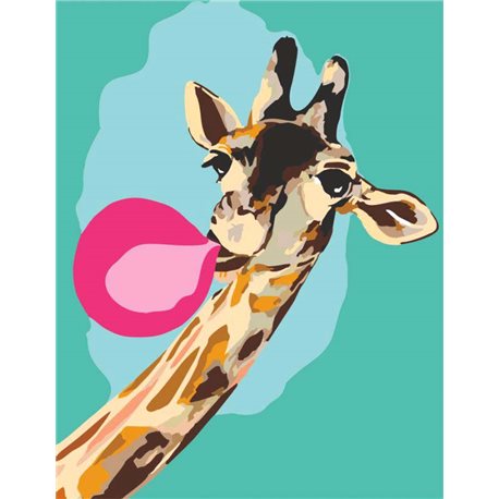 Набір-стандарт, акрилова живопис по номерам, "Cool giraffe", ROSA START N0001363