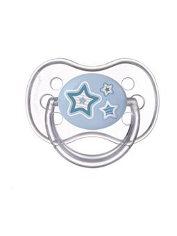 Пустышка силиконовая симметричная 0-6 м-цев Newborn baby - бежевые сердца [22/580_blu]