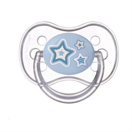 Пустышка силиконовая симметричная 0-6 м-цев Newborn baby - бежевые сердца [22/580_blu]