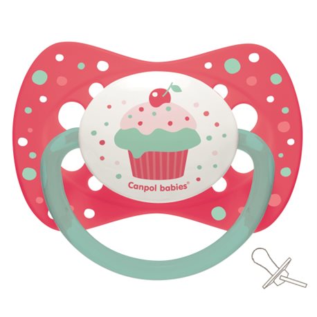 Canpol babies Пустушка силіконова симетрична 0-6 м-ців Cupcake - рожева [23/282_pin]