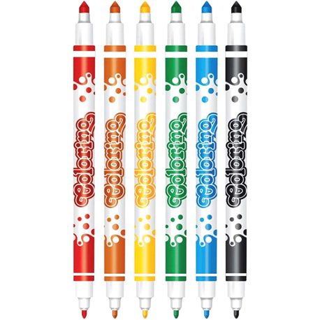 Фломастери двосторонні Colorino Fibre Pens 6 шт і 6 кольорів [13437PTR/1]