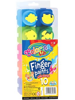 Фарби пальчикові Colorino зі штампом 10 кольорів [18395PTR/1]