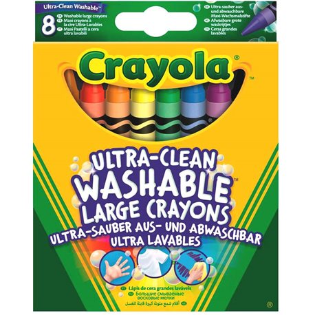 8 больших восковых мелков что смываются Crayola [52-3282]