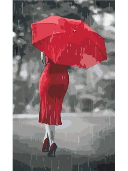 Картина за номерами Красний парасольку [КНО2655]