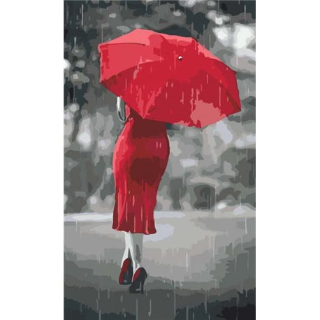 Картина за номерами Красний парасольку [КНО2655]
