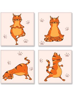 Набор для росписи по номерам Yoga-cat [KNP010]