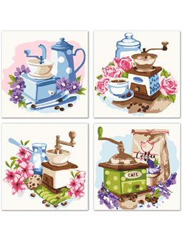 Набор для росписи по номерам Цветочный кофе [KNP018]