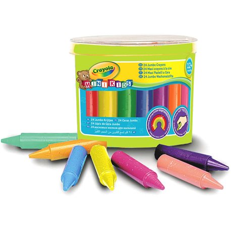 Восковые мелки в бочонке для малышей (24 шт), широкие, Mini Kids, Crayola [0784]