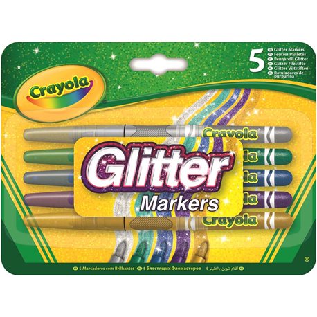 Фломастери з блискітками Glitter markers (5 шт), Crayola [58-8645]