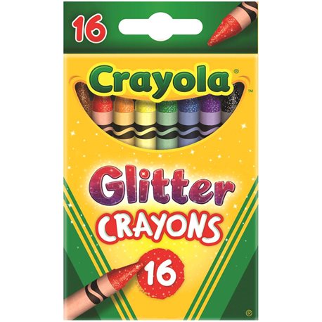 Кольорові воскові крейди з блискітками Glitter Crayons (16 шт), Crayola [52-3716]