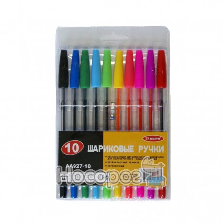 Набір кулькових ручок 10 кольорів BEIFA 927