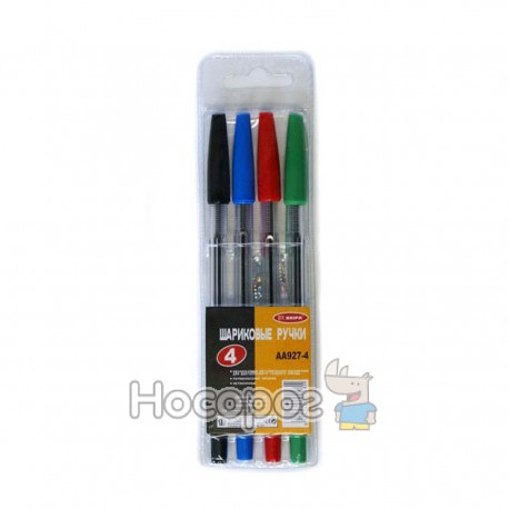 Набір кулькових ручок 4 кольори BEIFA 927