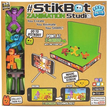 Игровой набор для анимационного творчества STIKBOT S2 PETS – СТУДИЯ Z-SCREEN [TST617A]