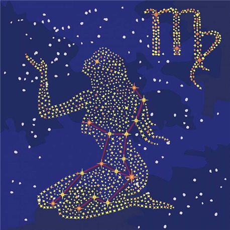 Картина за номерами - Зоряний знак Діва з фарбою металік (КН9512)