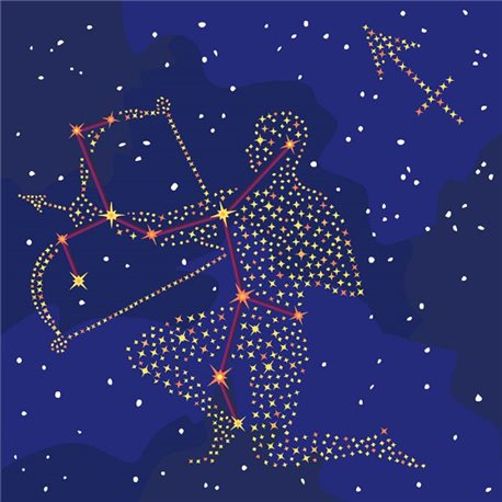 Картина за номерами - Зоряний знак Стрілець з фарбою металік (КН9511)