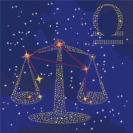 Картина за номерами - Зоряний знак Терези з фарбою металік (КН9503)