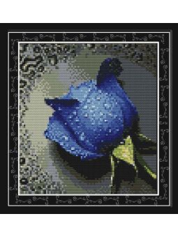 Вышивка крестиком - "Синяя роза" [H023 [3]]