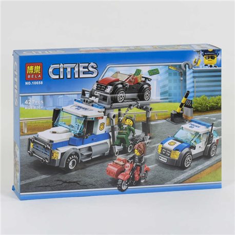 Конструктор Bela Cities 10658 (18) "Ограбление трейлера автовоза" 427 деталей, в коробке [81961]