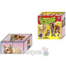 Игрушка кубики "Домашние животные ТехноК"