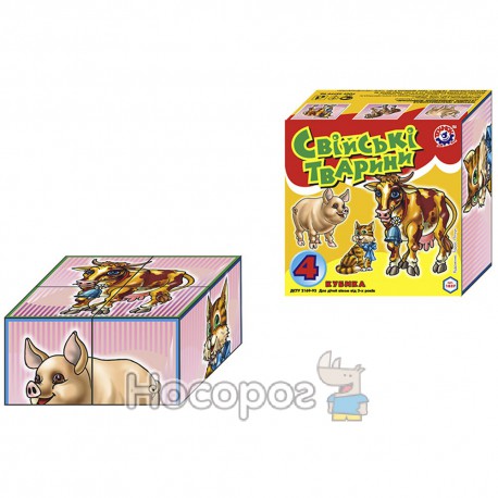 Іграшка кубики "Свійські тварини ТехноК"