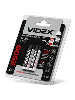 291802 Акумулятор Videx HR6/AA 2500mAh, 1.2V, 2шт уп
