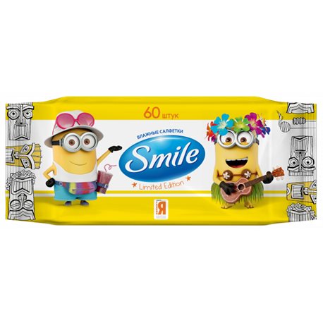 Влажные салфетки Smile Minions 60 шт (4823071628012)